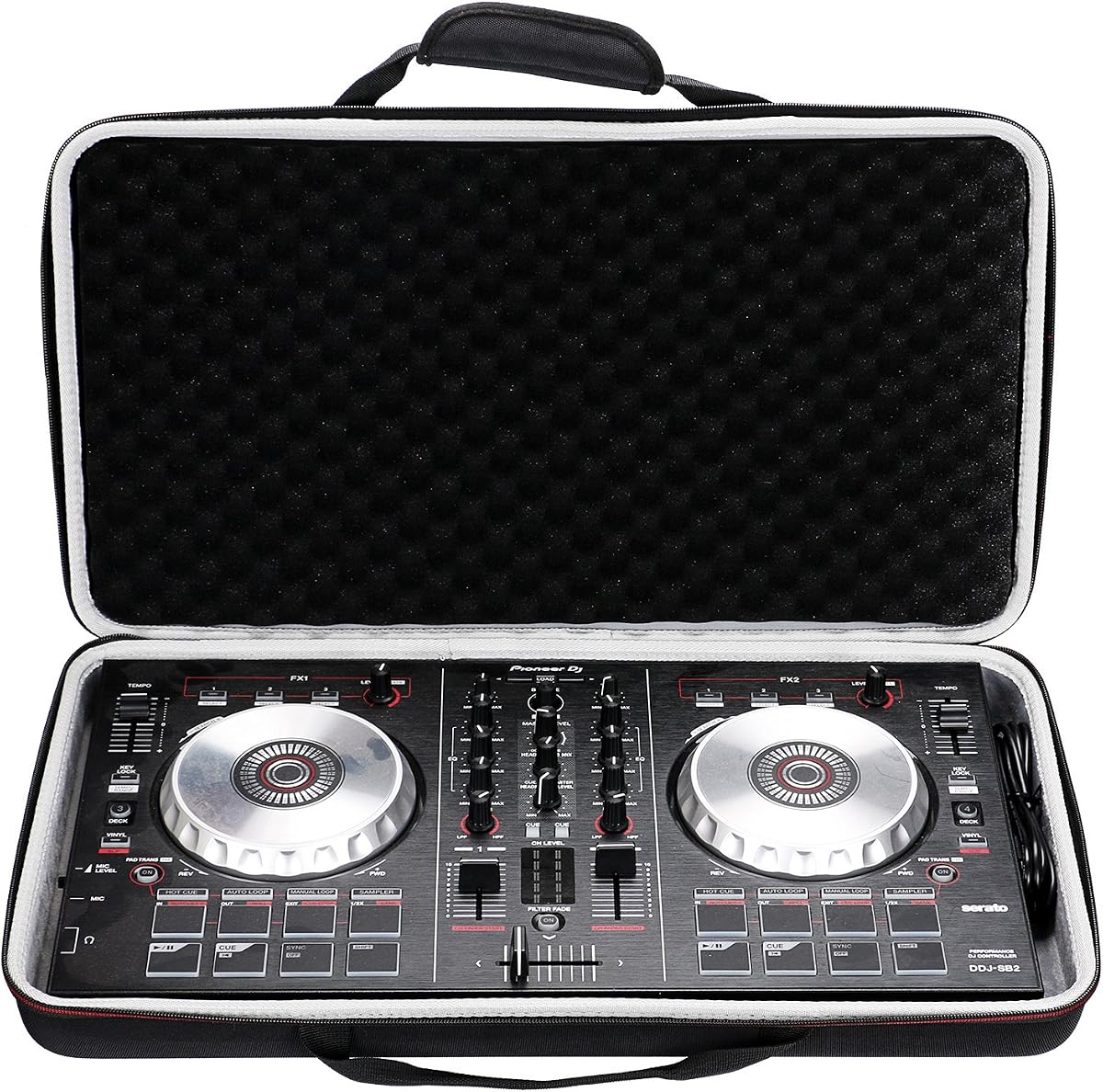 Estuche para controlador de DJ, negro | Compatible con el controlador de 2 canales Pioneer DJ DDJ-400 / DDJ-SB3 SB2 o DDJ-RB