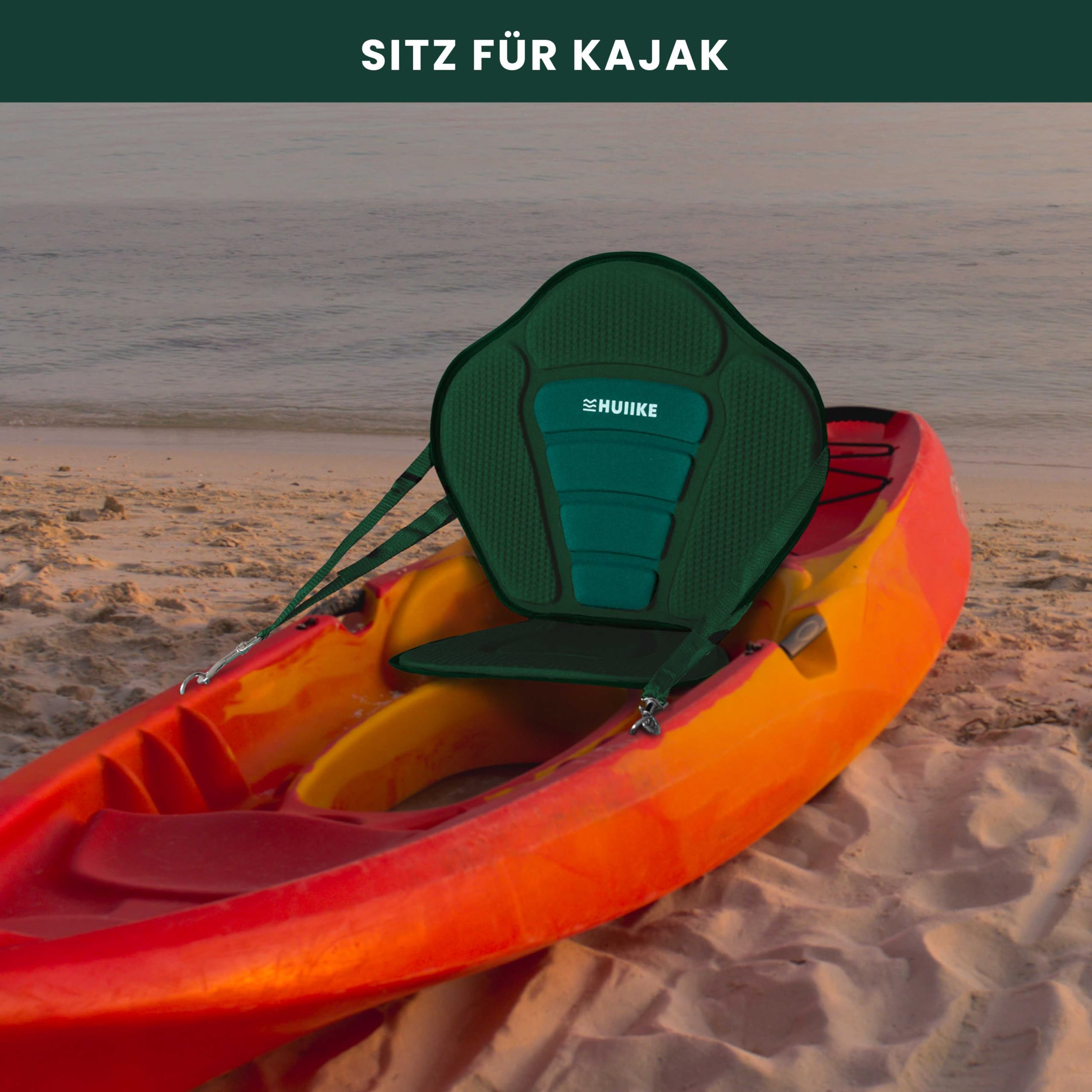 Sup Sitz für Stand Up Paddle Kayak mit 4 Verstellbare Riemen - HUIIKE | Sup Sitz Nachrüsten und Rückentasche, Stand Up Paddle Zubehör, Kajaksitz Standup Paddleboard Aufblasbar und Kanu mit Rückenlehne
