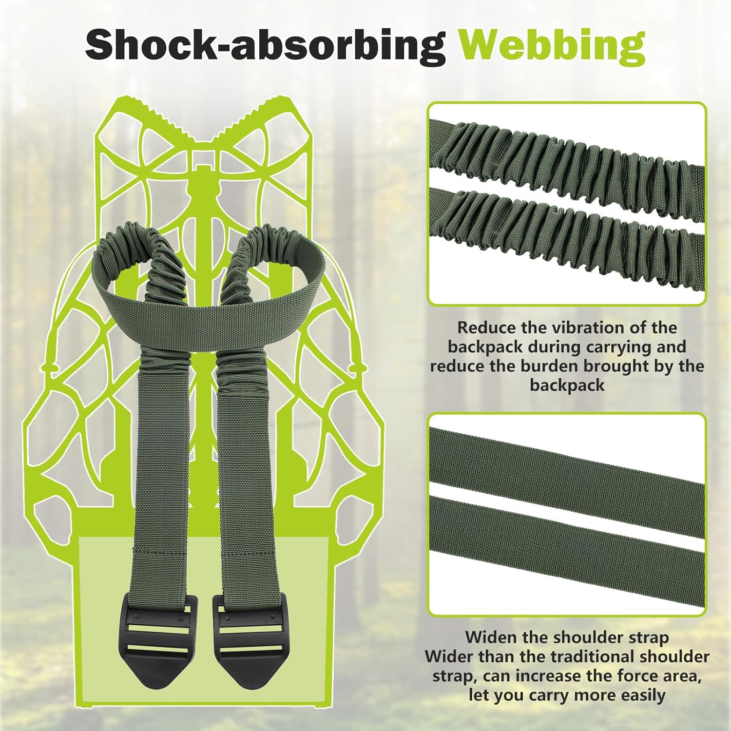 Shoulder & Tether Straps for Summit Treestands, Universal Climbing Stand Backpack Straps, Hunting Tree Stand Accessories Fit Most Tree Stand Climber Seat With Platform Slats