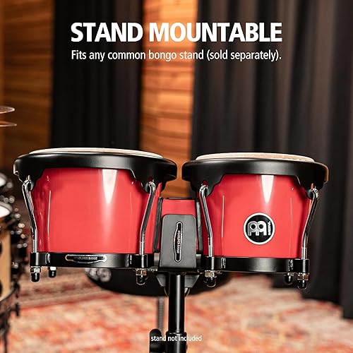 Miniatura 43 de Meinl Percussion HB100SNT-M bongós de madera natural de 6 3/4 y 8 pulgadas, Negro