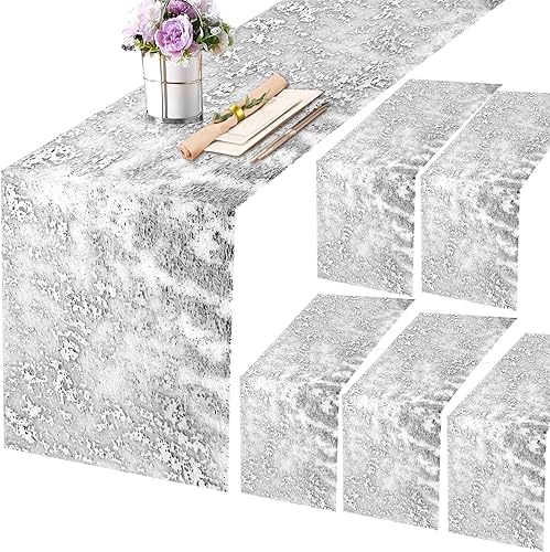 VIJIV Camino de mesa plateado de 11 pulgadas x 50 pies, camino de mesa brillante para fiesta, centro de mesa, decoraciĂłn para boda, recepciĂłn, VIJIV Camino de mesa plateado de 11 pulgadas x 50 pies, camino de mesa brillante para fiesta, centro de mesa, decoraciĂłn para boda, recepciĂłn,