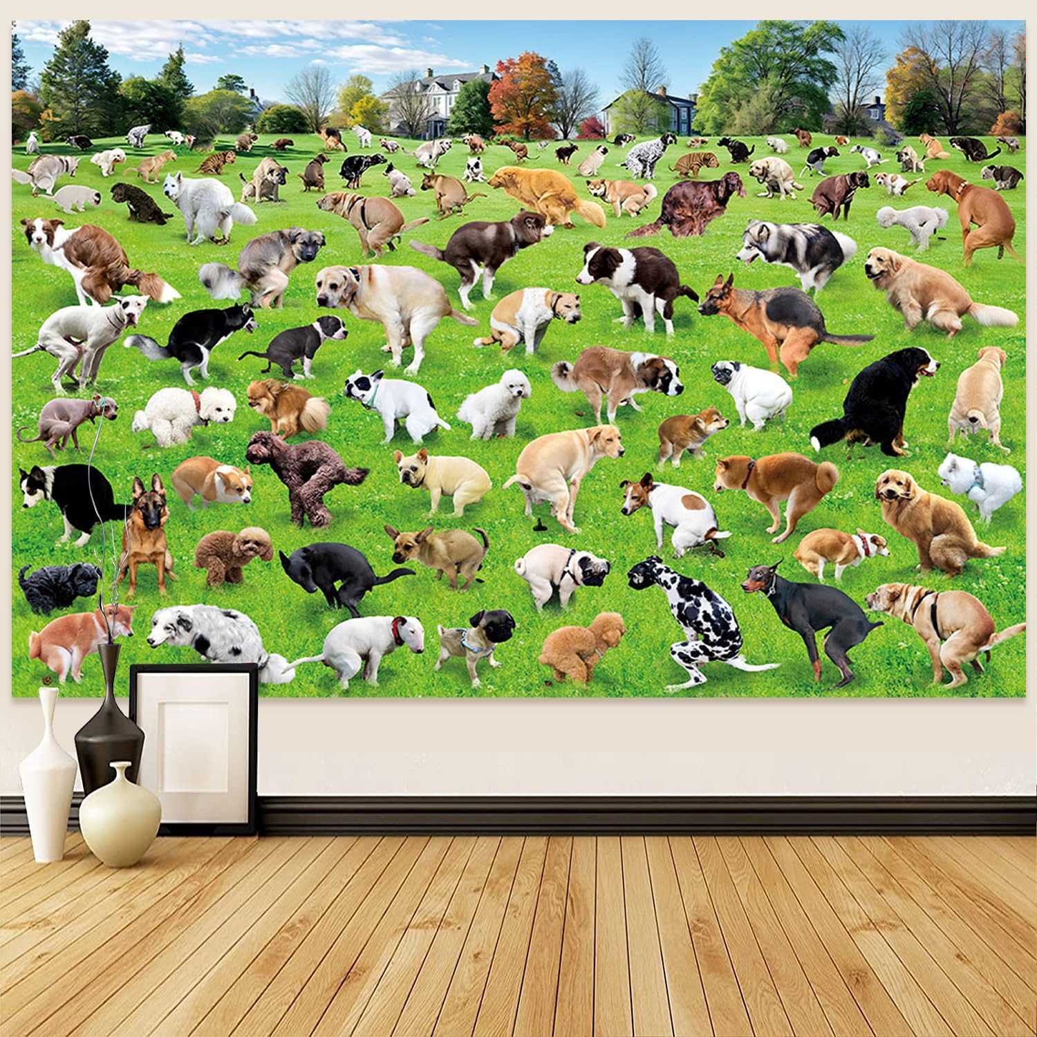 TVTLTVT Cute Puppy Tapestry,Hilarious Wall Hanging,Funny Dog Wall Art,Humor Gift Animal Dog Tapestry for Dog Lovers and Puppy Owners Prank,Home Decor