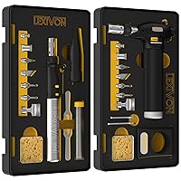 Vista 1 de LEXIVON Butane Soldering Iron and Torch Multi-Purpose Kit Cordless Self-Igniting Adjustable Flame 7-Tip Set Pro Grade 125-Watt Equivalent