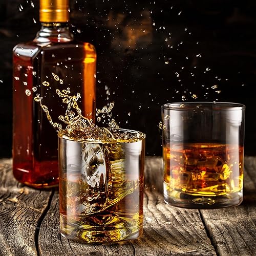 Miniatura 5 de Hoolerry 18 vasos de whisky anticuados de 10 onzas, vasos de cóctel, vasos de bourbon para whisky, bourbon y bebidas de cóctel, regalo para hombres