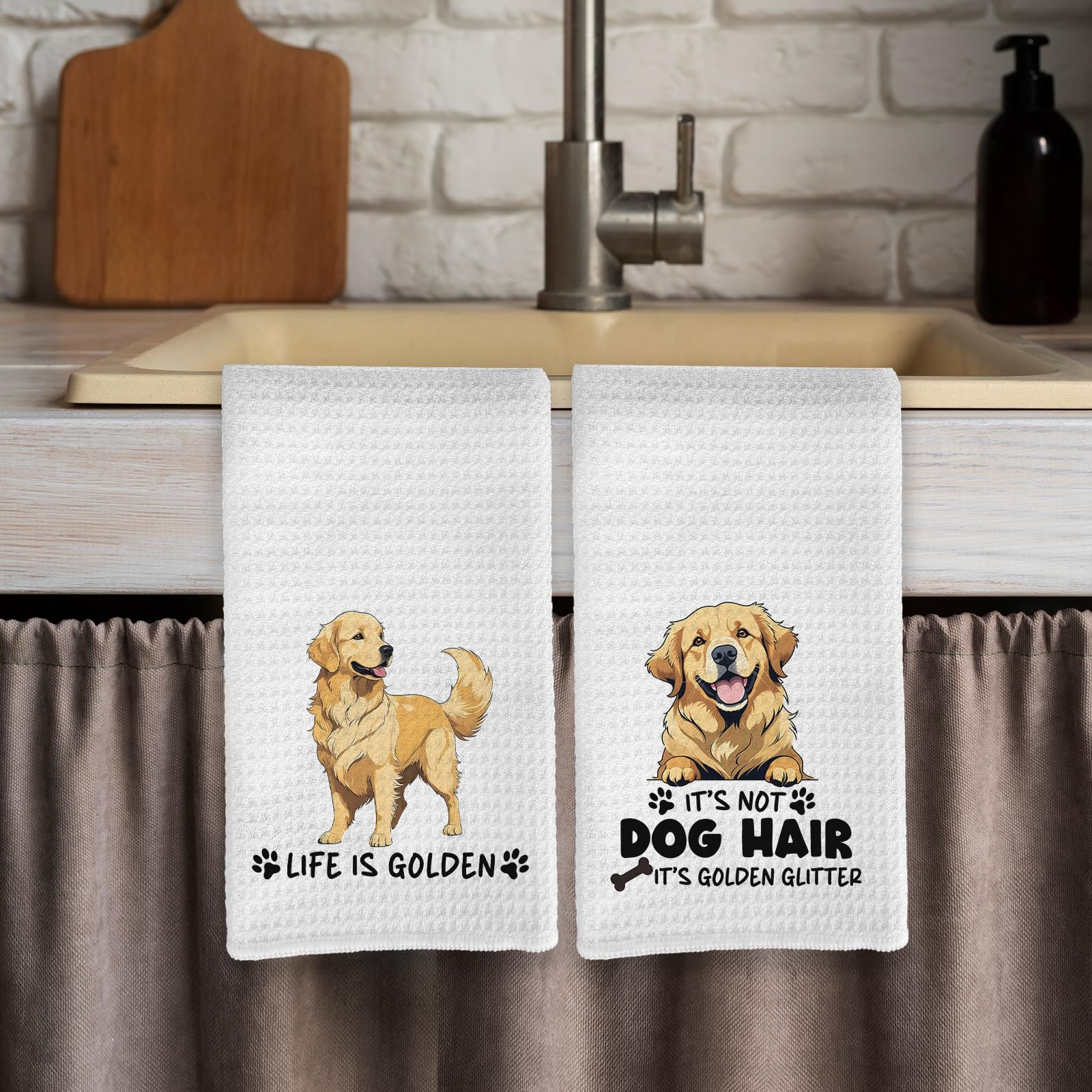 Golden Retriever Kitchen Towel HUGANE Golden Retriever Gifts: Hand