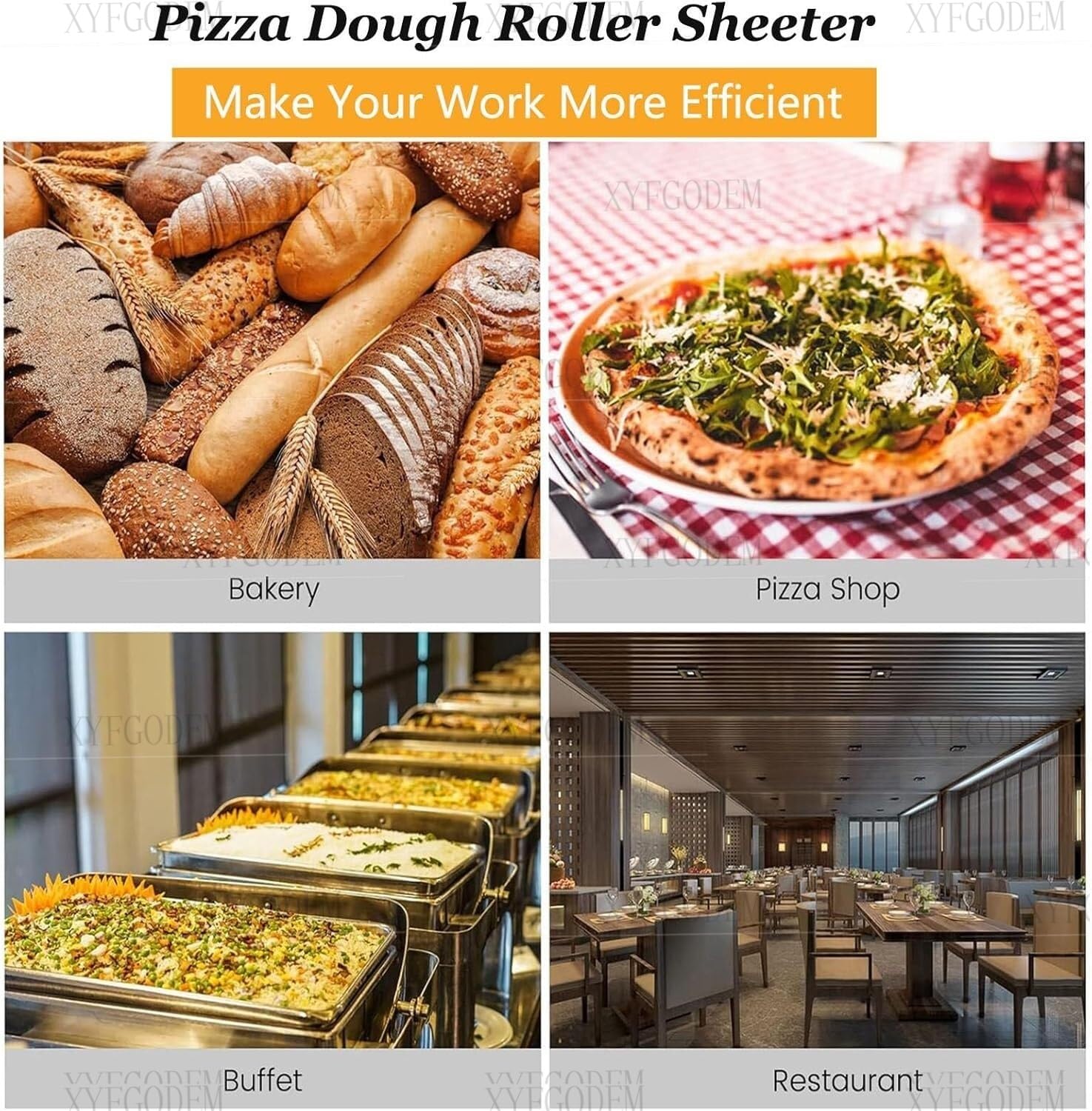 Automatische Pizzateigmaschine, Edelstahl, 370 W, verstellbare Dicke, ideal für Nudeln, Brot und Nudeln, 30 cm
