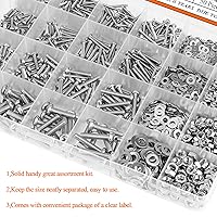 Vista 7 de Juego de 1280 piezas, tornillos de máquina Phillips de cabeza plana M2 M2.5 M3 M4, acero inoxidable 304, kit de tornillos métricos, tuercas