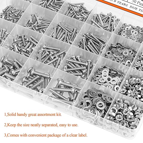 Miniatura 7 de 1280 piezas M2 M2.5 M3 M4 304 Tornillos de máquina Phillips de acero inoxidable con cabeza de cacerola, tornillos métricos, tornillos métricos,