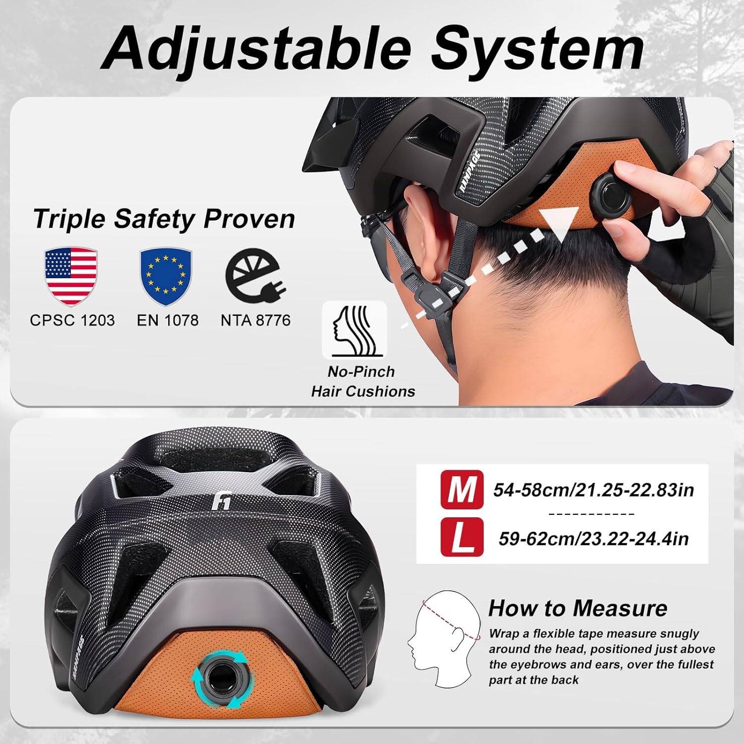 KINGBIKE NTA-8776 Mountain Bike Helmet Professional Ebike Helmets with 3-Level Adjustable Visor & Camera Mount E-MTB Helmet for Adults Men Women Youth E-Bike Safety Certified