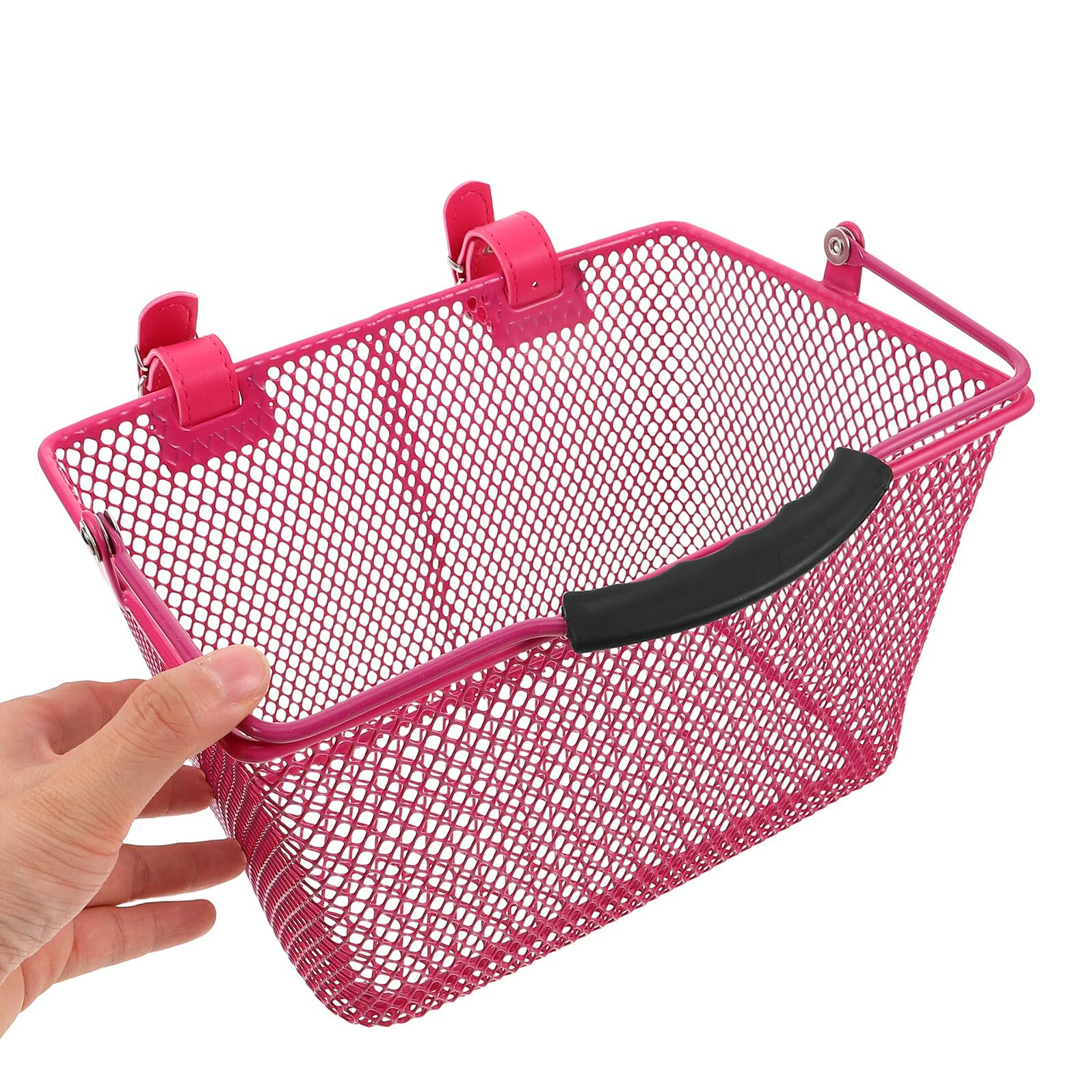 Didiseaon Cesta Delantera para Bicicleta Infantil de Metal Rosa Compatible con Bicicletas Patinetes y Triciclos Soporte Seguro para Juguetes y Snacks Fácil Instalación