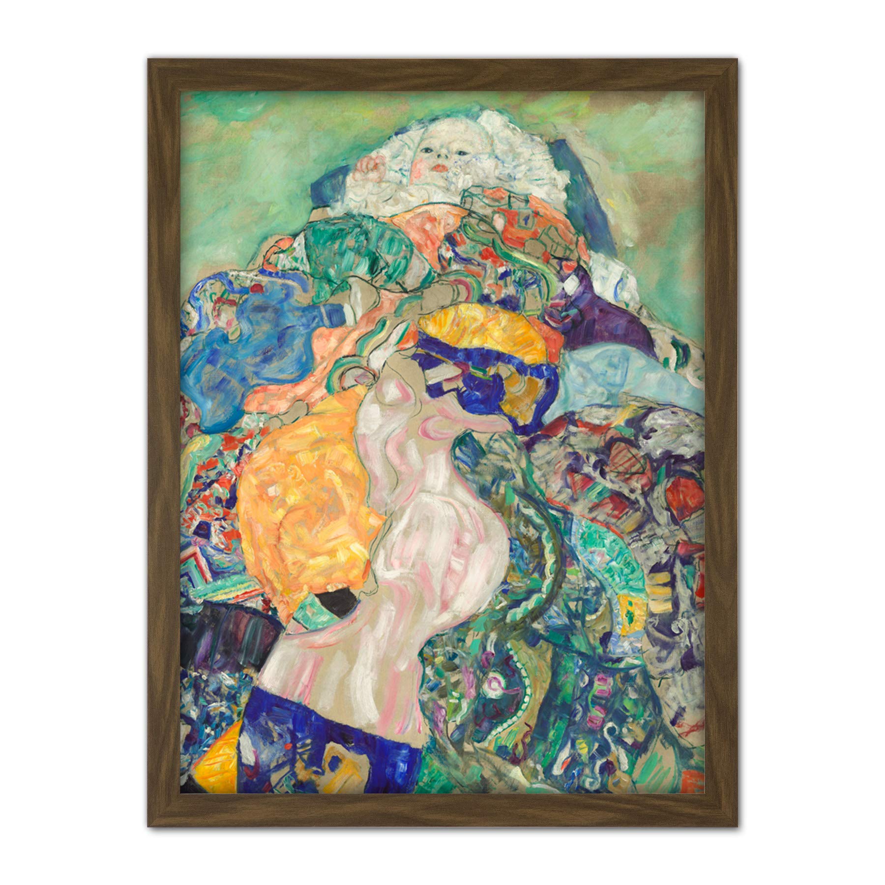 Wee Blue Coo Klimt Baby 1917 Artwork Framed Wall Art Print 18X24 Inch
