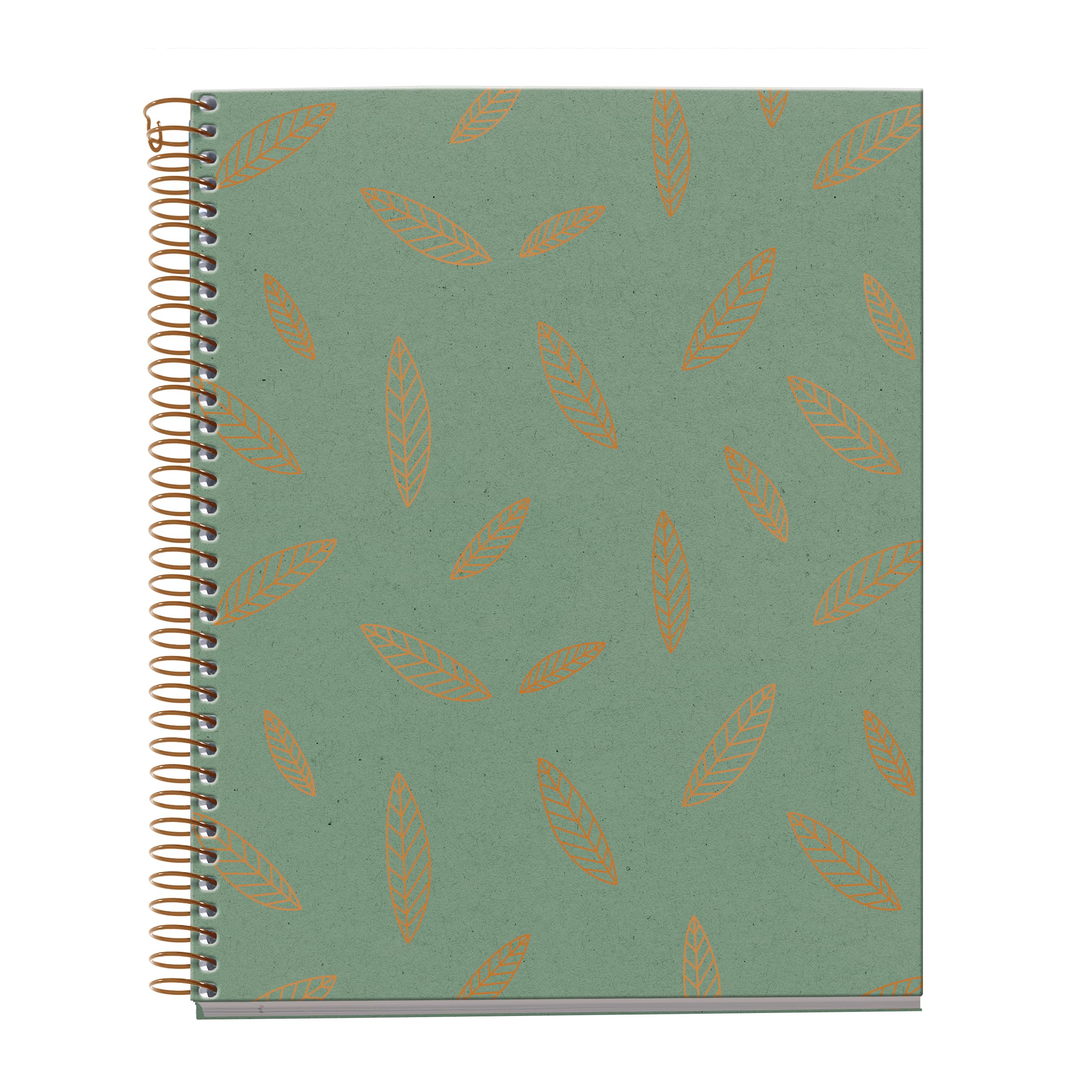 Miquelrius - Notebook A5 (148 x 210 mm), Rayado liso, 120 Hojas de 70 g/m², Cubierta de cartón con detalles en cobre, 4 Franjas de color, Espiral cobre, Colección Feeling Mallorca, Hojas