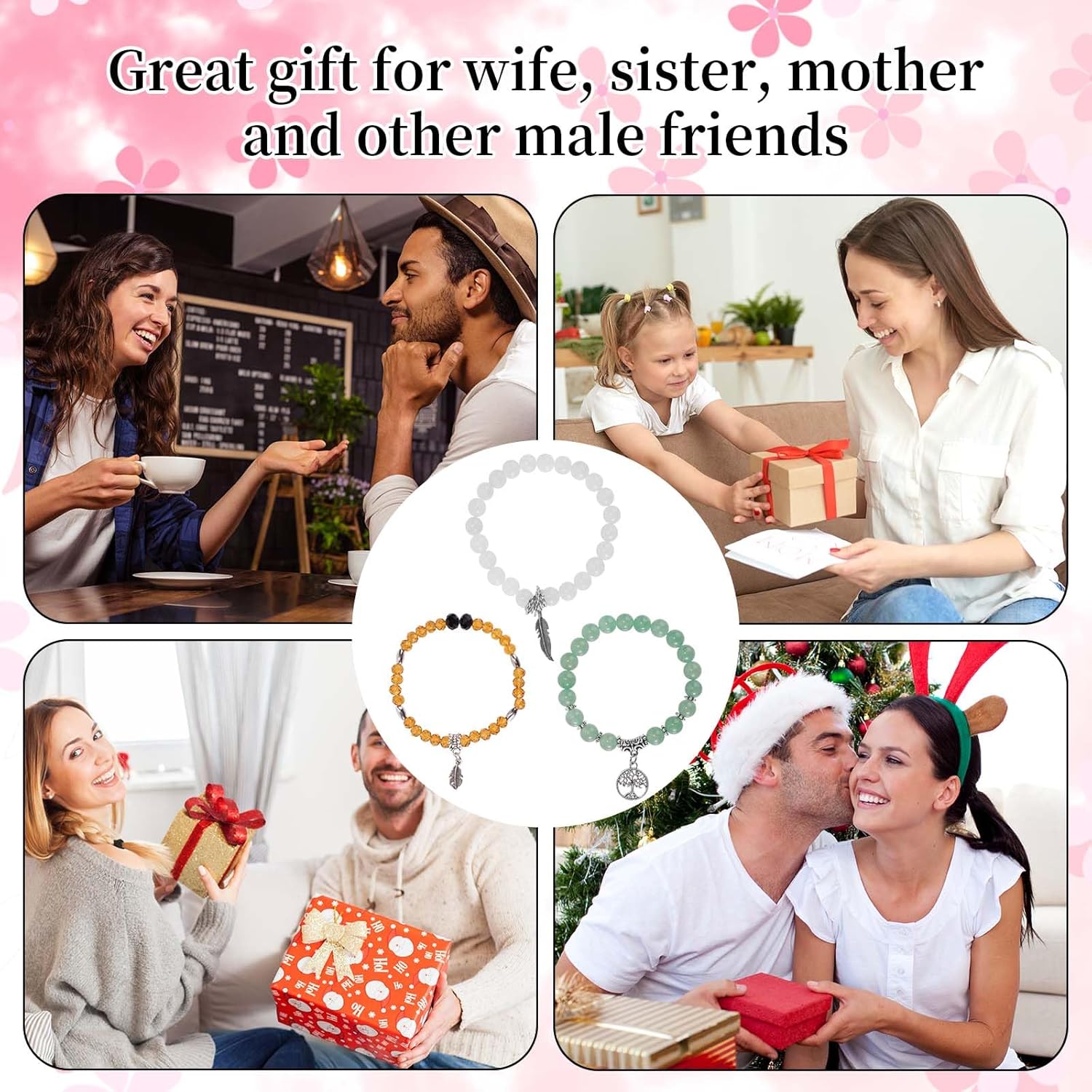 3pcs Tree Beaded Bracelets for Women, Multilayer Chakra Stone Bracelets Anxiety Yoga Spiritual Crystal Bead Jewelry Gifts for Women Relax - Image 7