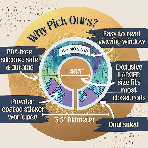 Miniatura 4 de Divisores de armario para bebé, 14 piezas, organizador de ropa de bebé para niño o niña, separadores de edad de doble cara para ropa de bebé, 100