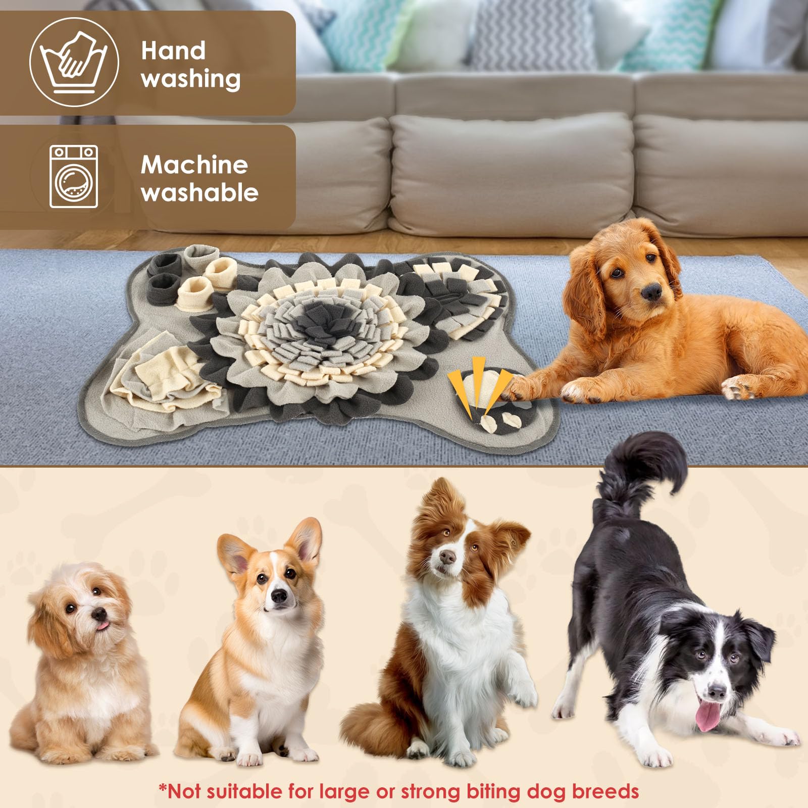 Snuffle Mat for Dogs Funny Interactive Feeding Game Toy, Pet Foraging Mat - Image 4