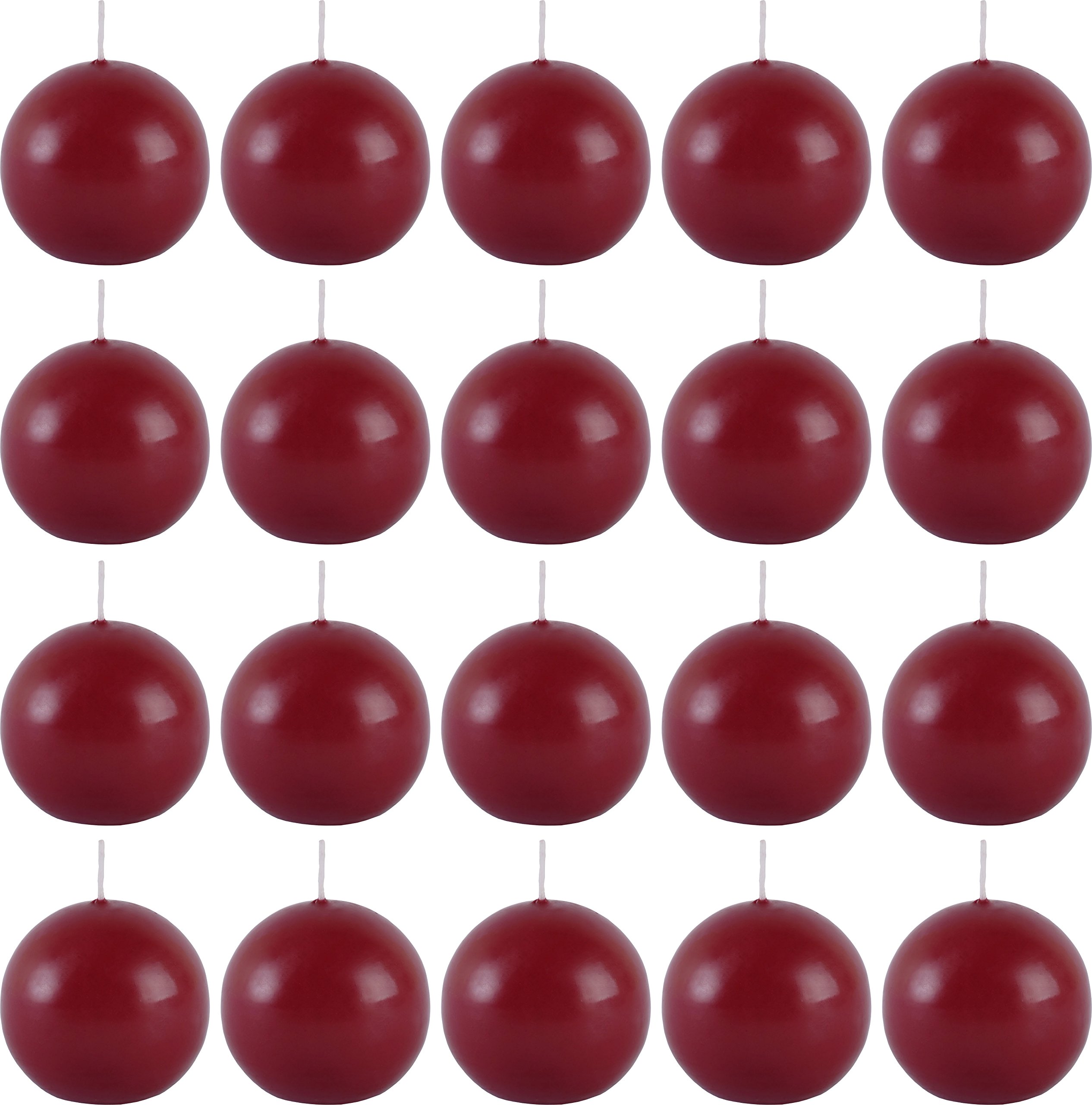 Müller Kerzen 2600006047 ball candles (5 packs of 4), burgundy red