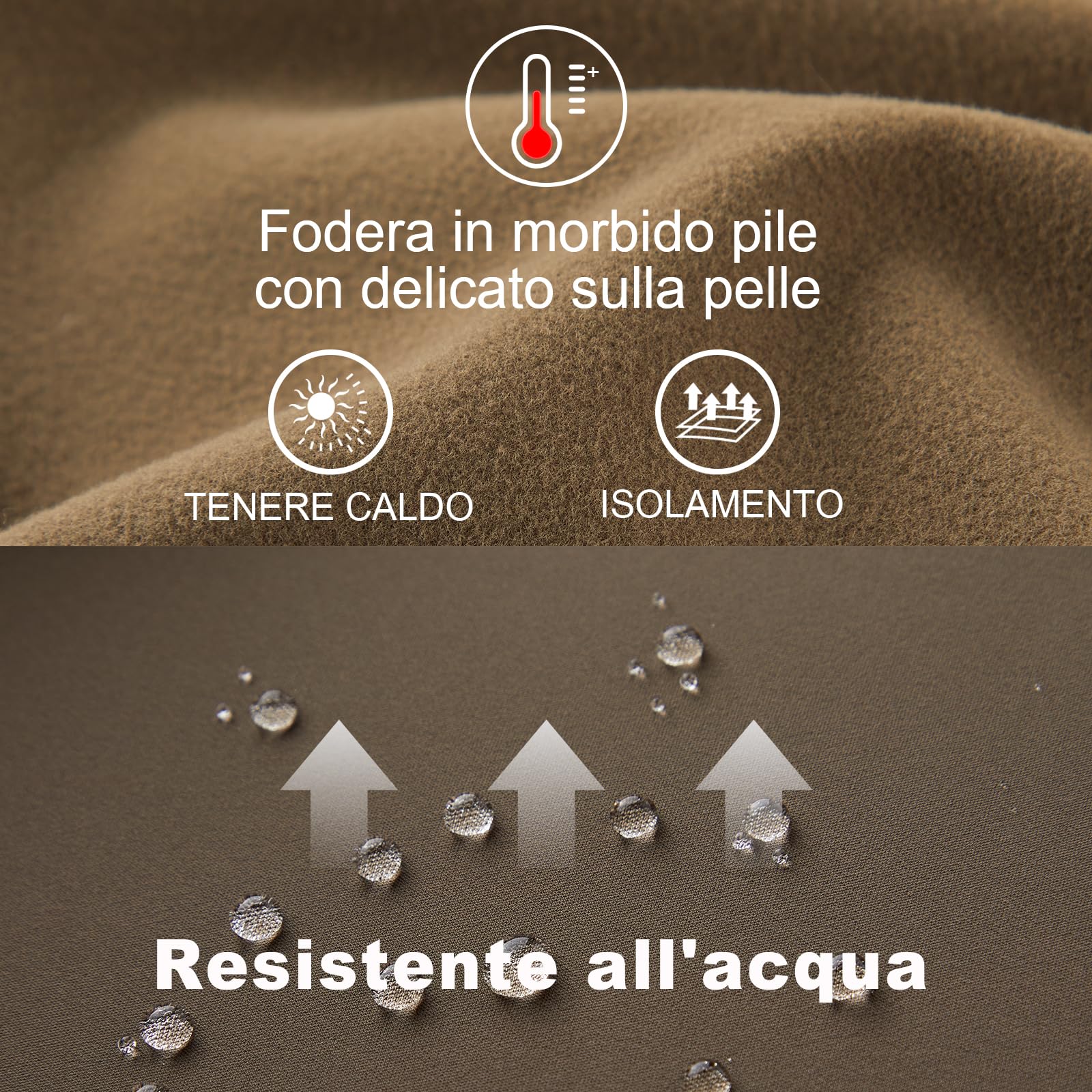 ineepor Leggins Termici Donna Invernali Felpati con Tasche Leggings Resistenti all'Acqua a Vita Alta