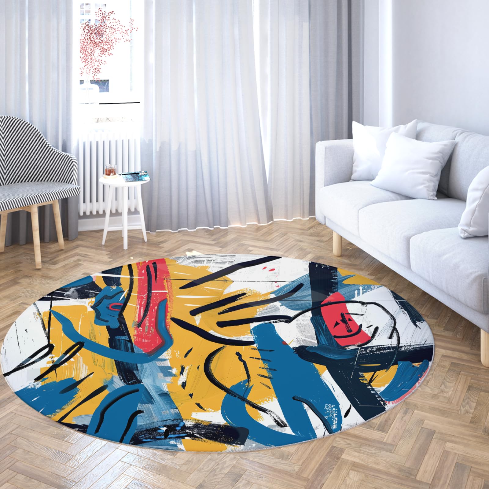 Tapis lavable et antidérapant à poils ras grand format 240cm
