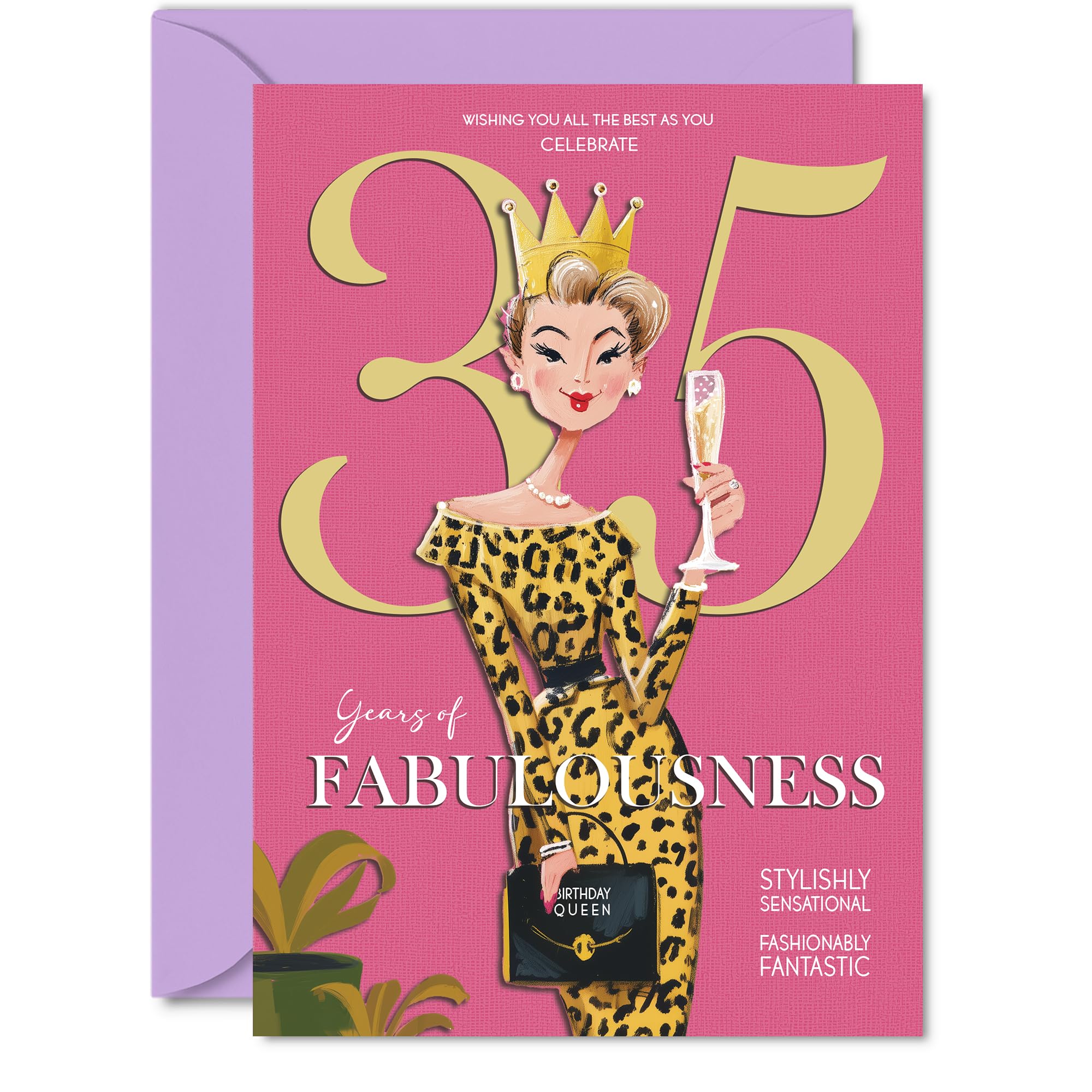 35th Birthday Cards for Women - Years Of Fabulousness - Happy Birthday Card for 35 Year Old Woman Daughter Niece Cousin Auntie, A5 Bday Greeting Cards
