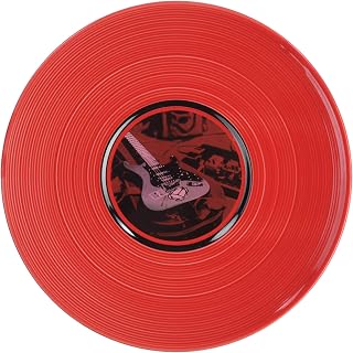 IMPULSE! Vintage Record Label Plates - Set of 4 Large Red Dinner Plates, Perfect for Stylish Meals and Gatherings