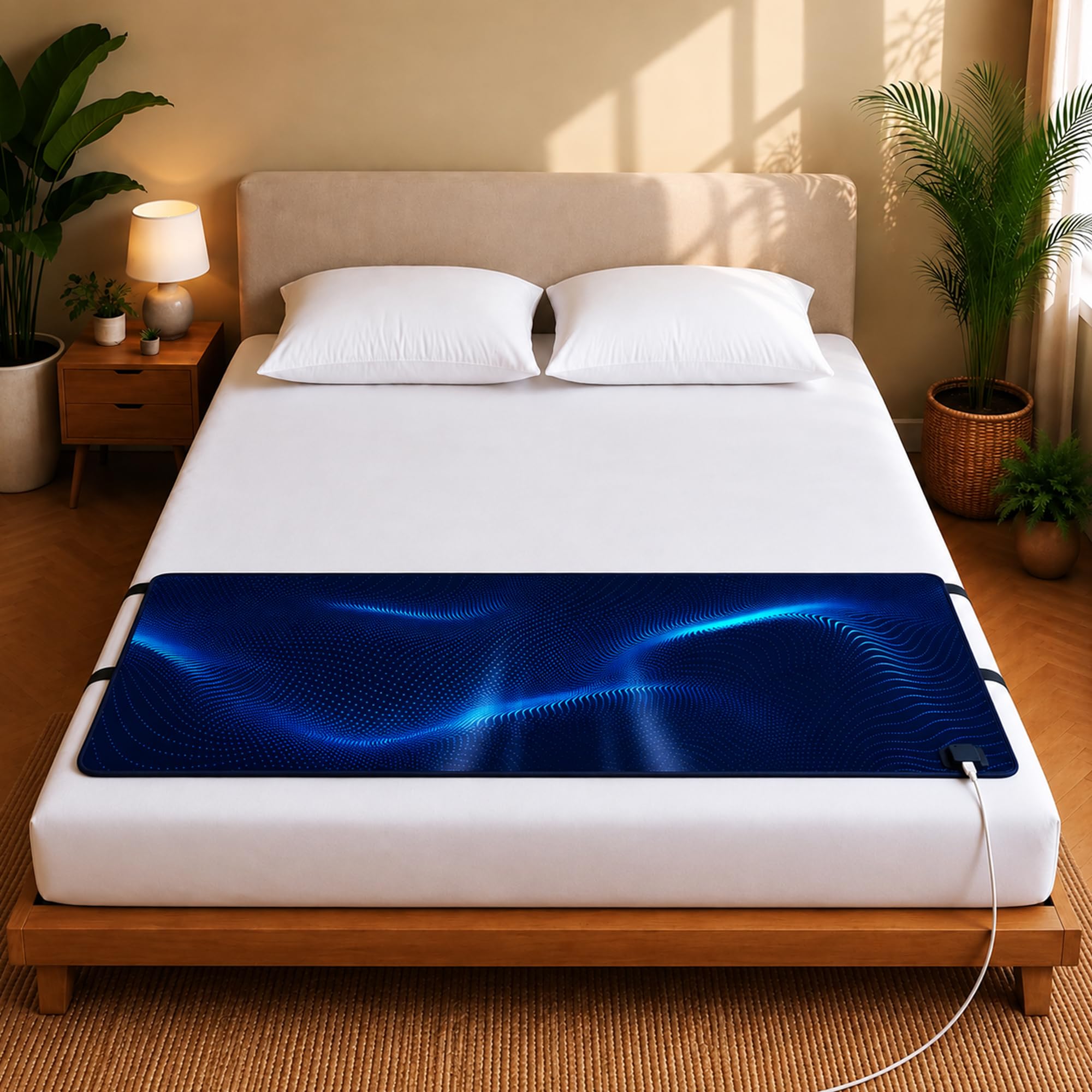 Grounding Mat for Bed - King Size Mattress Pad - Non-Slip Earthing Sheet