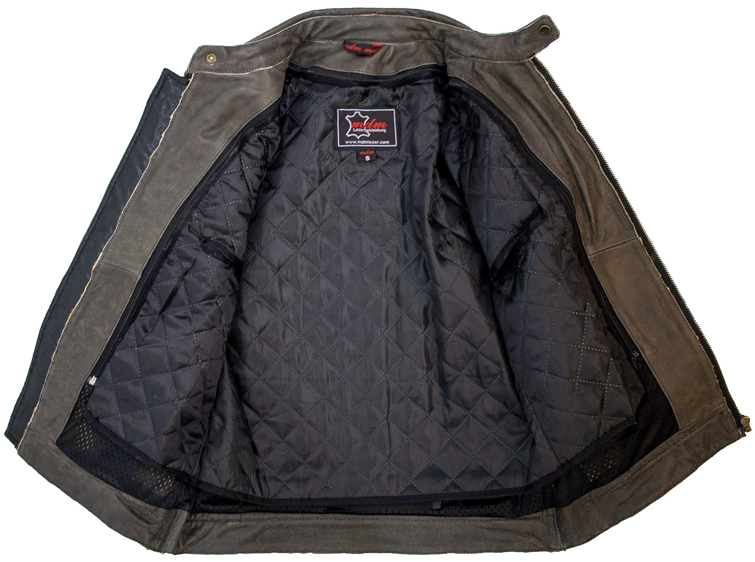 MDM Herren Retro Motorrad Lederjacke