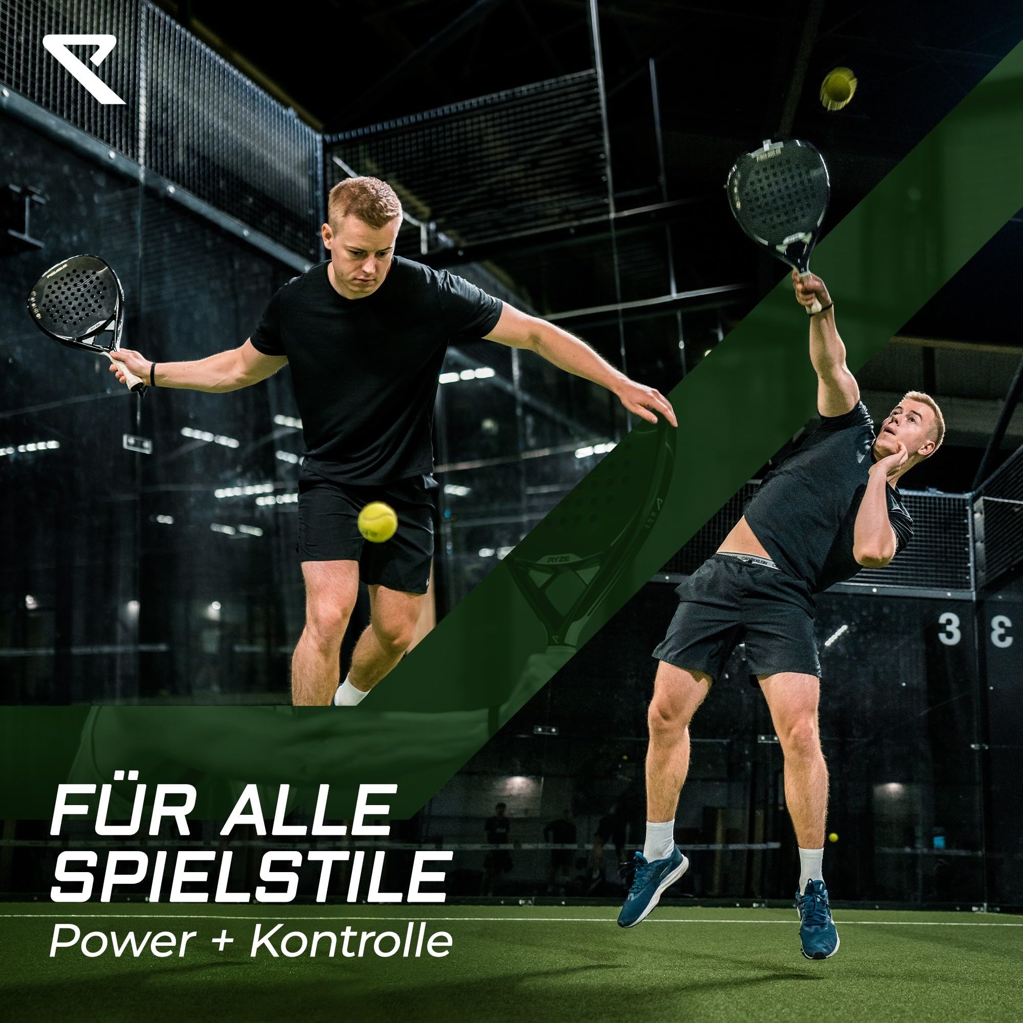 RYZE Pegasus Padel Schläger aus 100% Kohlefaser - Maximale Power & Kontrolle - 360g Leicht & Langlebig - Unisex Padelschläger für Männer & Frauen - Padel Racket Set Inkl. kostenloser Hülle