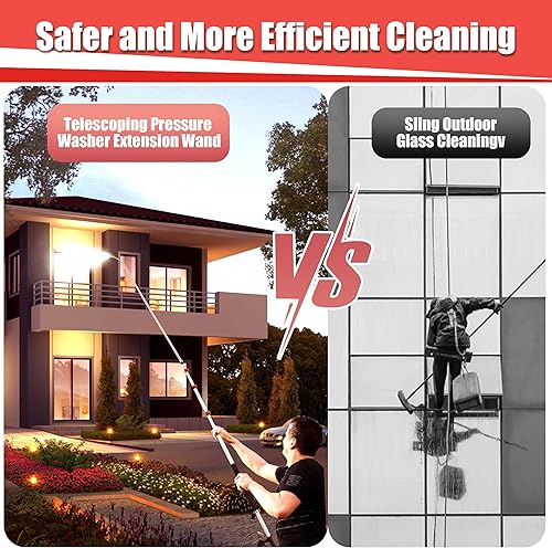 Miniatura 2 de PWACCS Varita de lavado a presión, 60 pulgadas de repuesto de varilla de extensión de arandela eléctrica, M22 a 14 de pulgada de conexión rápida de