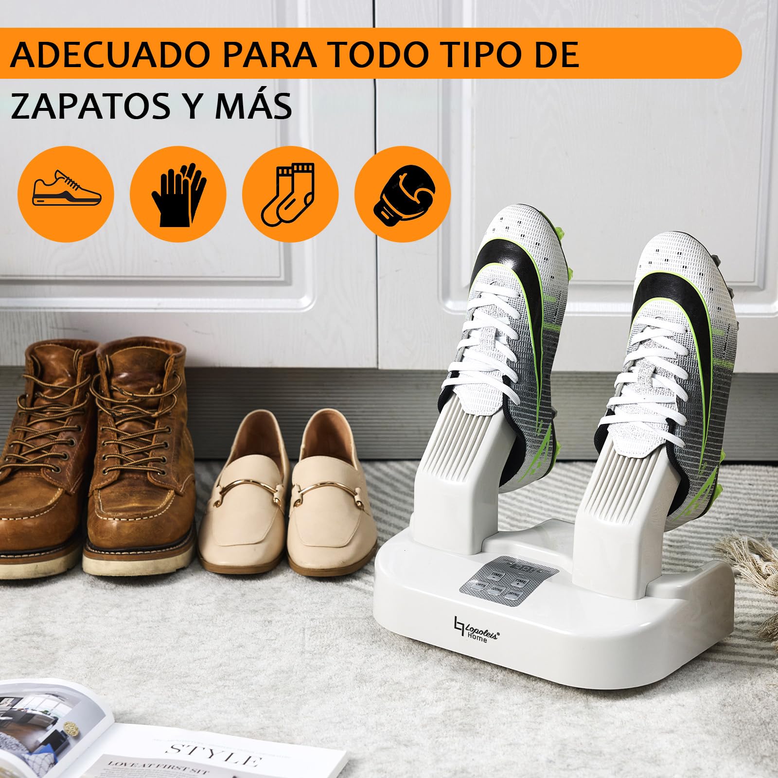 Secador eléctrico de zapatos, ozono, calentador, antibacteriano, calcetines, botas, fútbol, guantes