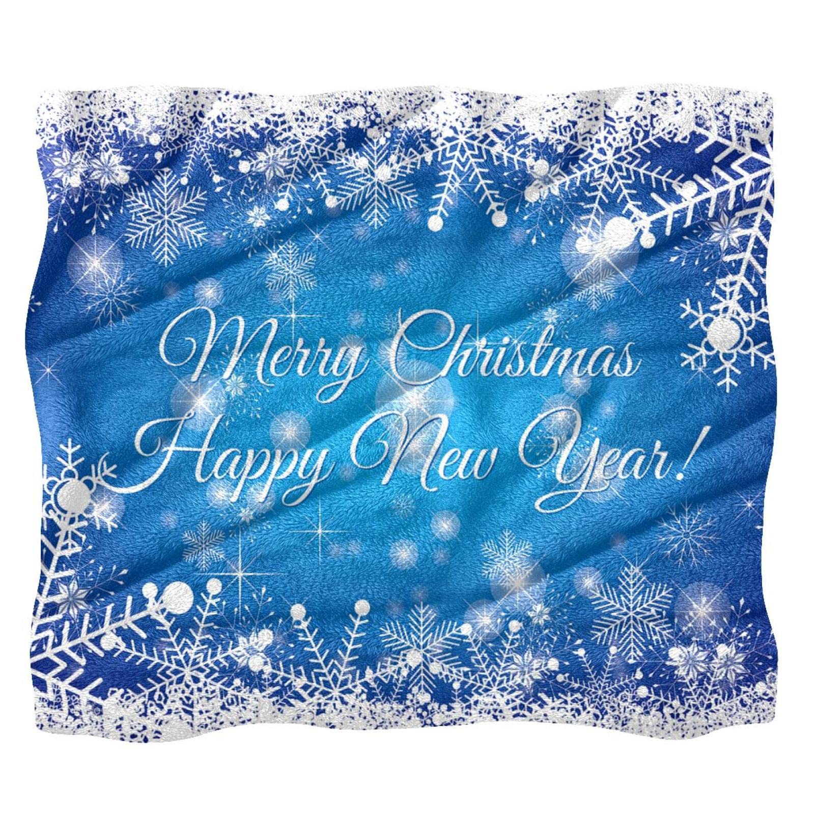 CaliTime 2 Federe Per Cuscini 45x45 Cm In Pile – Natale Fiocchi Di Neve, Blu, Morbide E Calde - 3