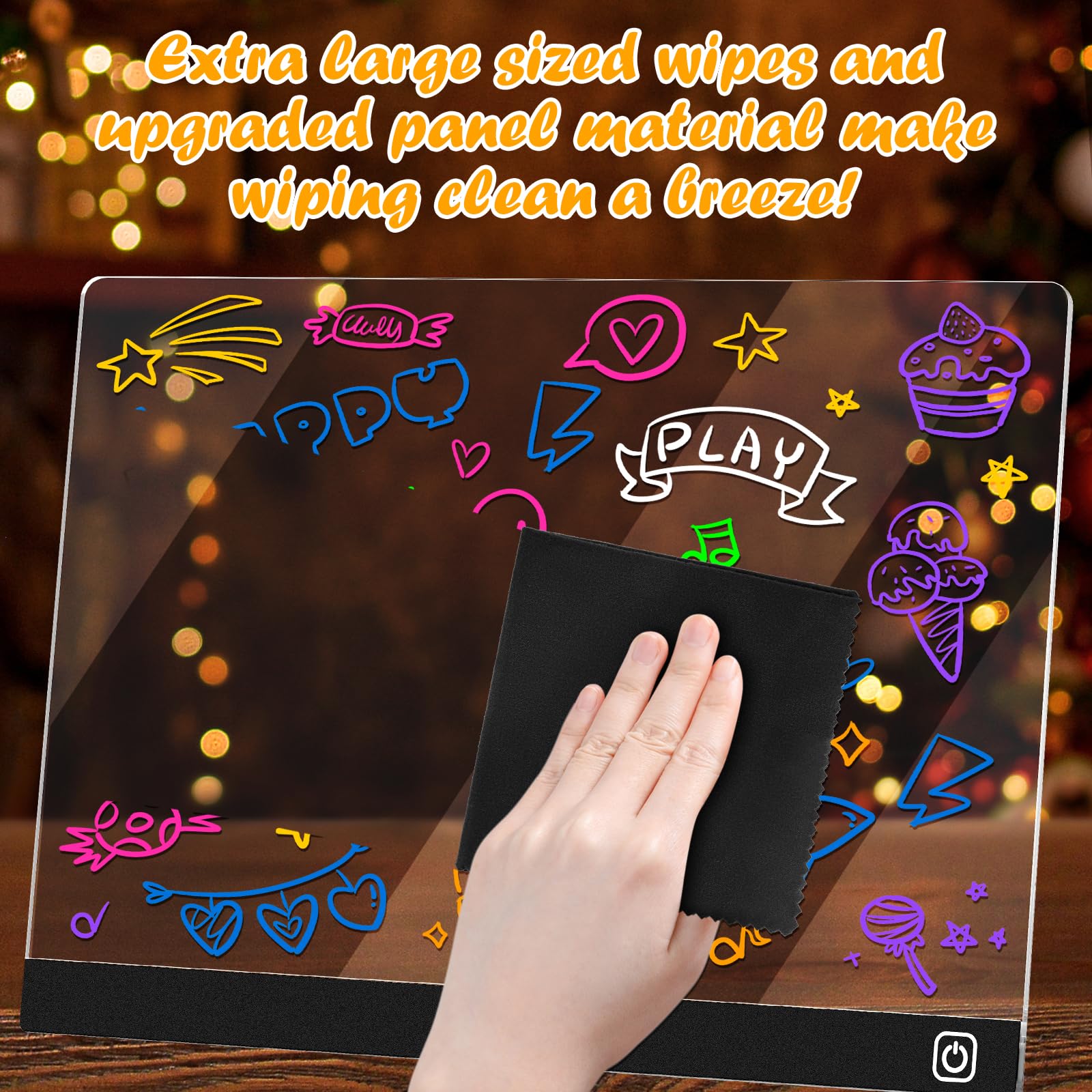 Tablette Lumineuse Dessin Avec 9 Modes De Couleur, Tableau à Dessin LED Avec Interrupteur Marche/arrêt, Facile à Nettoyer Et Support Mis à Niveau, Tableau De Peinture LED, Avec 7 Stylos Néon