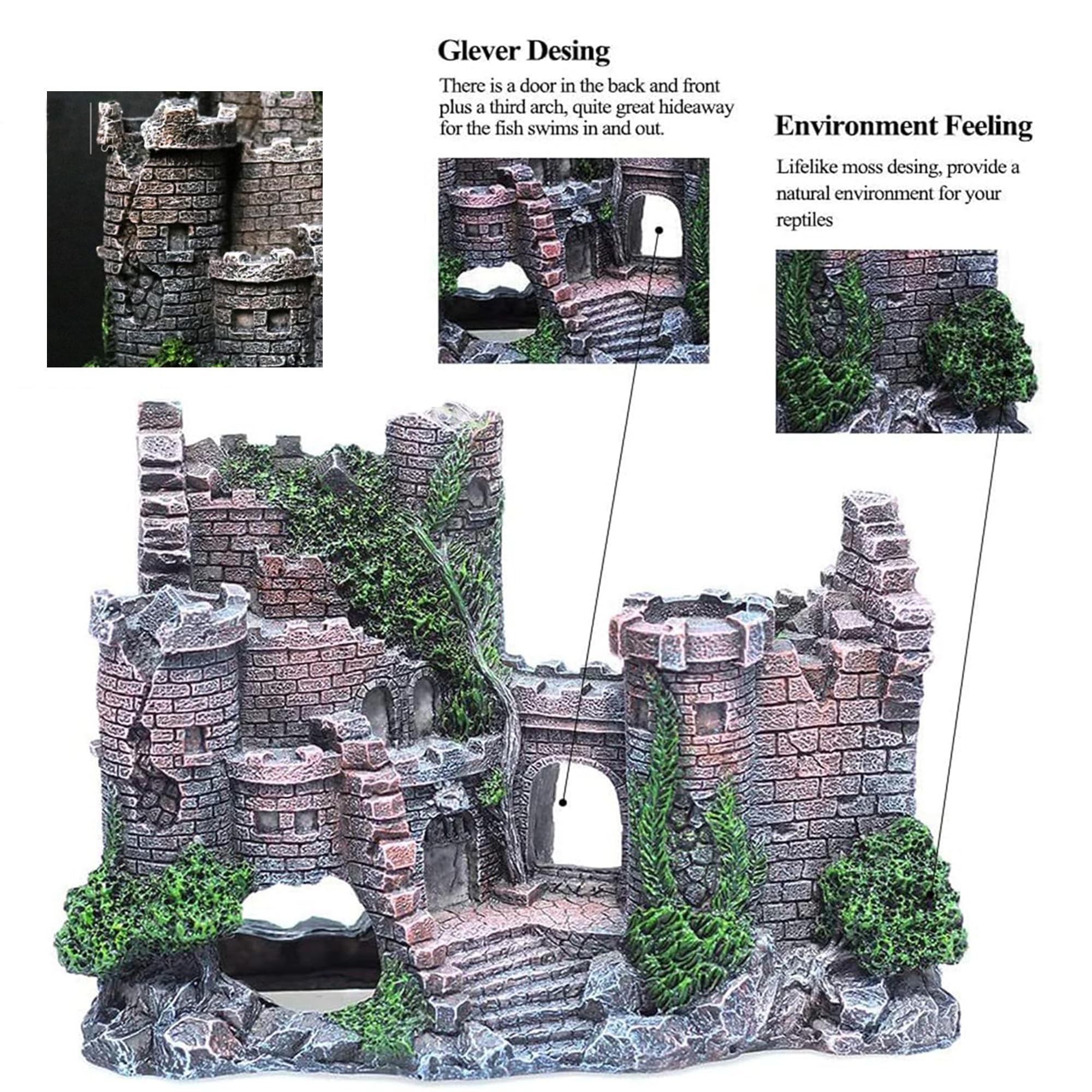 Decorazioni Acquario, Simulazioni in Resina, Ornamento Artificiale, Paesaggio Grotta, Decoro e Accessori per Esterni