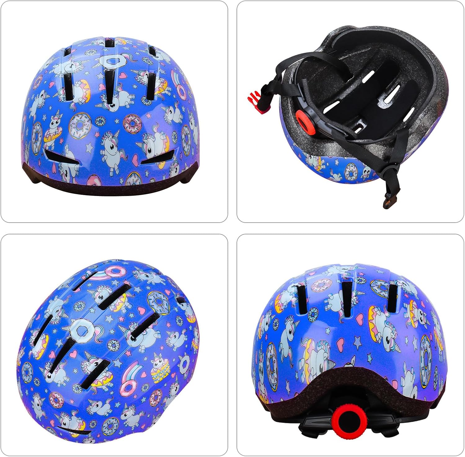 Kids Bike Helmet for Ages 3-8, Toddler Helmet for Boys Girls with Unicorn Print, Adjustable Lightweight Helmet for Cycling Scooter Skateboard - Image 2