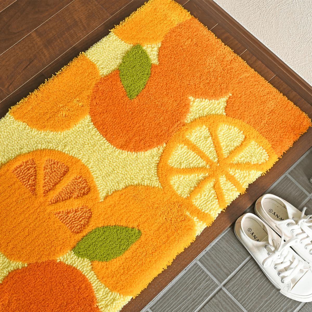 未使用❁訳アリ エンブロイダリー オレンジ パッチワークカンタキルト