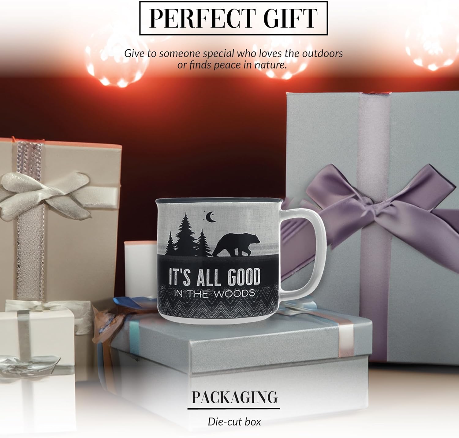 Pavilion Gift Company - Good In The Woods - 17 Oz Coffee Mug Tea Cup Woodland Hiking Camping Bear Cabin Woods Lodge Gift Outdoorsy - Image 3