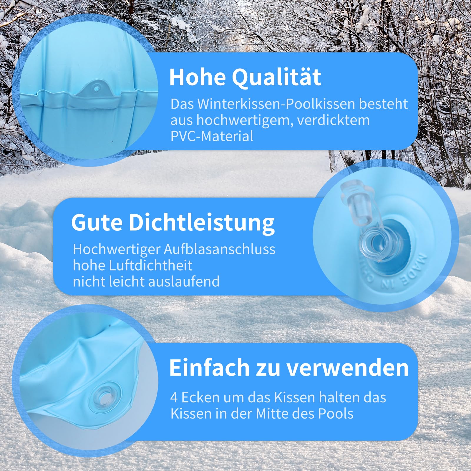 Luftkissen Pool 120x120cm - Winter Schutz Für Swimmingpools