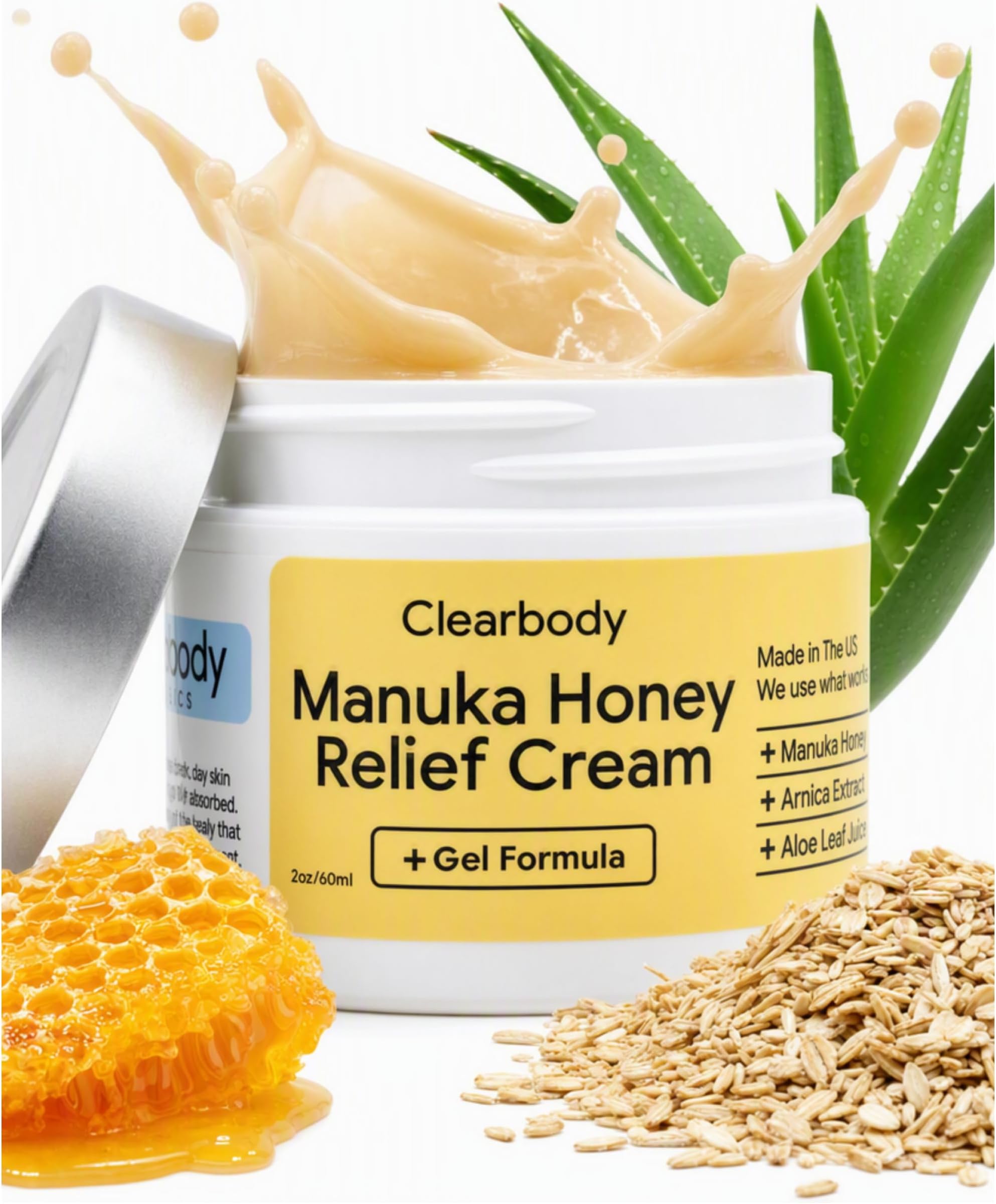 2oz Manuka Honey Gel Eczema Cream with Colloidal Oatmeal