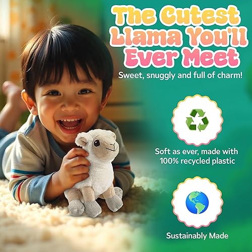 Miniatura 2 de Forest & Twelfth Earth Safe - Animales de peluche de llama de 6 pulgadas, animales de peluche ecológicos para bebés, niños, juguetes suaves hechos