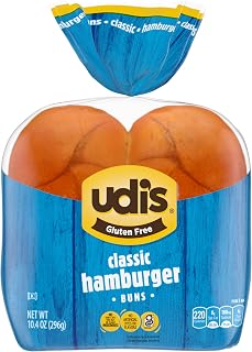 Udi's Gluten Free Classic Hamburger Buns - Soft, Delicious Frozen 4-Pack, 10.4 oz | Dairy-Free, Soy-Free, Nut-Free