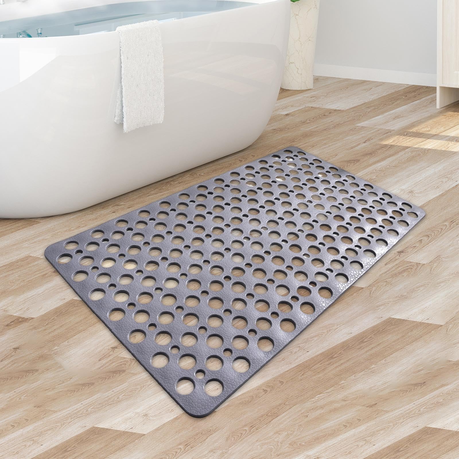 Tappetino da Bagno Ad Asciugatura Rapida, Versatile, con Ventose per Doccia E Vasca, Antiscivolo.