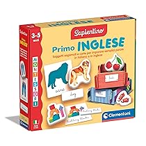 Clementoni Sapientino Montessori – Primo Inglese, Gioco Educativo Metodo Montessoriano per Bambini 3-5 Anni, Carte Illustrate per Imparare la Lingua e i Suoi Vocaboli, Made in Italy, 16868