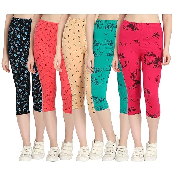 Printed Capri for Womens/Girl Pack of 5
