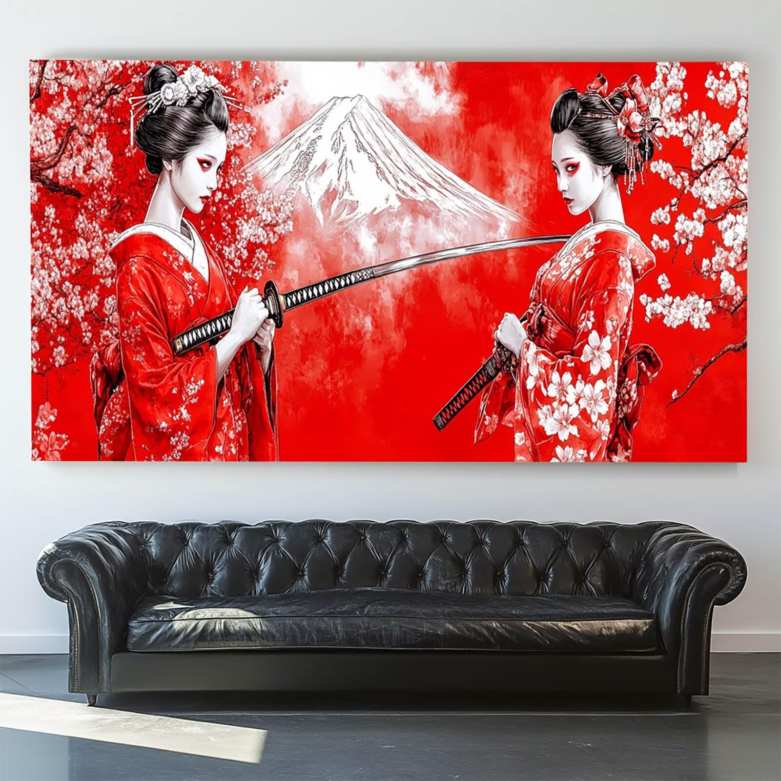 DIY Malen nach Zahlen Erwachsene Fujisan Malen nach Zahlen ab 7 jahre Mädchen Frau Kreativ set für Erwachsene mit Leinwand Acrylfarben set und Pinsel, Bastelset zum Bemalen für Wanddeko 80X160cm 7-D-7
