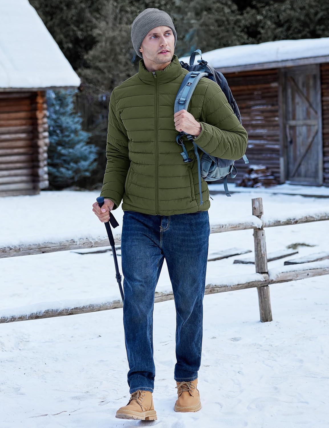 TACVASEN Men's Lightweight Puffer Jacket Winter Quilted Puffy Jackets Warm Water-Resistant Windproof Insulated Coats - Image 3