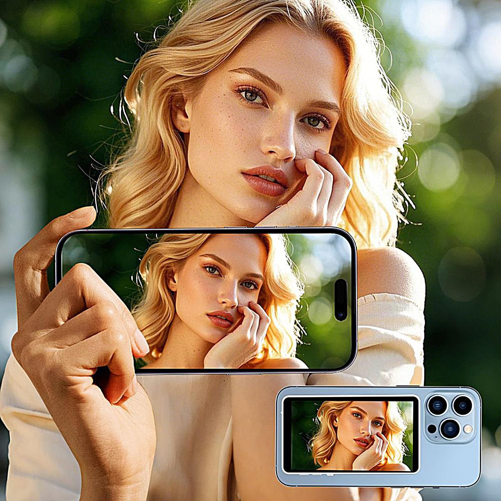 Ekran Monitorujący do Selfie Bezprzewodowy Monitor do Selfie z Nagrywaniem | Przenośne Akcesoria do Nagrywania Vlogowania i Fotografii Smartfonem Domowe i Podróżne