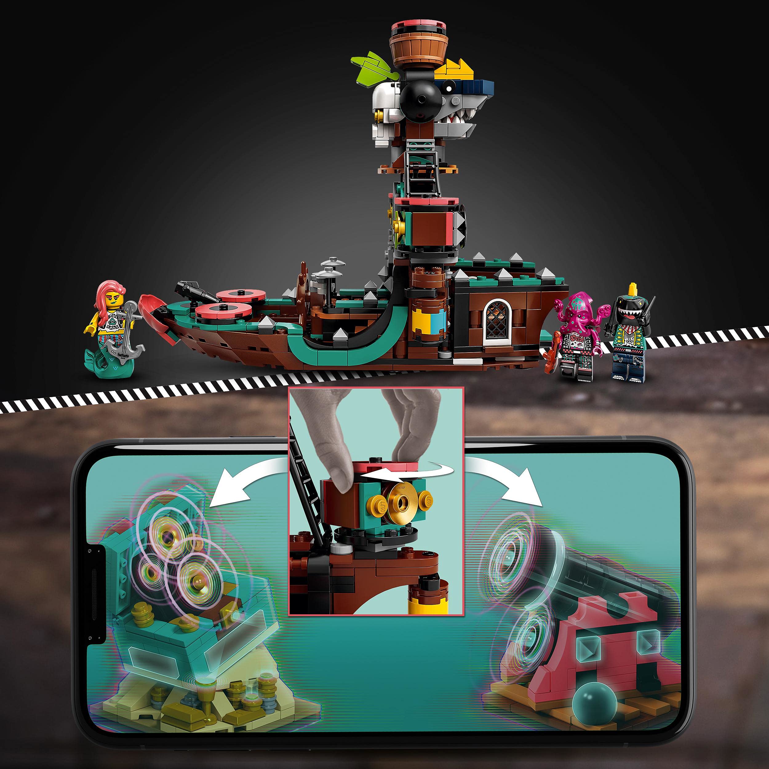LEGO VIDIYO Punk Pirate Ship BeatBox Creatore Video Musicali con 3 Minifigure, Giocattoli per Bambini, App Realtà Aumentata, 43114