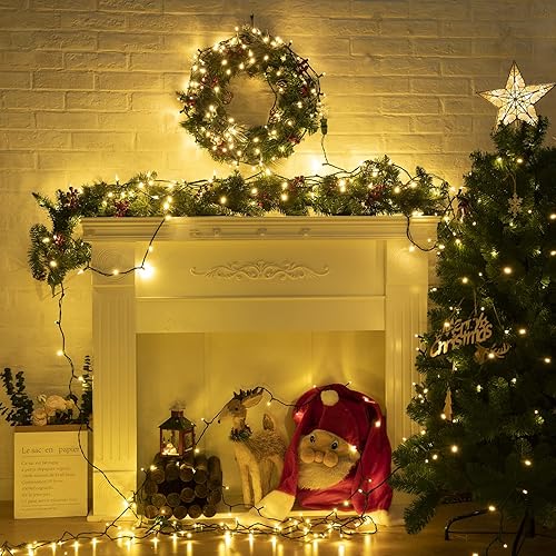 Miniatura 31 de Tira de luces transparentes de Navidad, 100 unidades, 25 pies, mini luces LED para interiores, tira de árbol de Navidad, cumpleaños, boda, fiesta