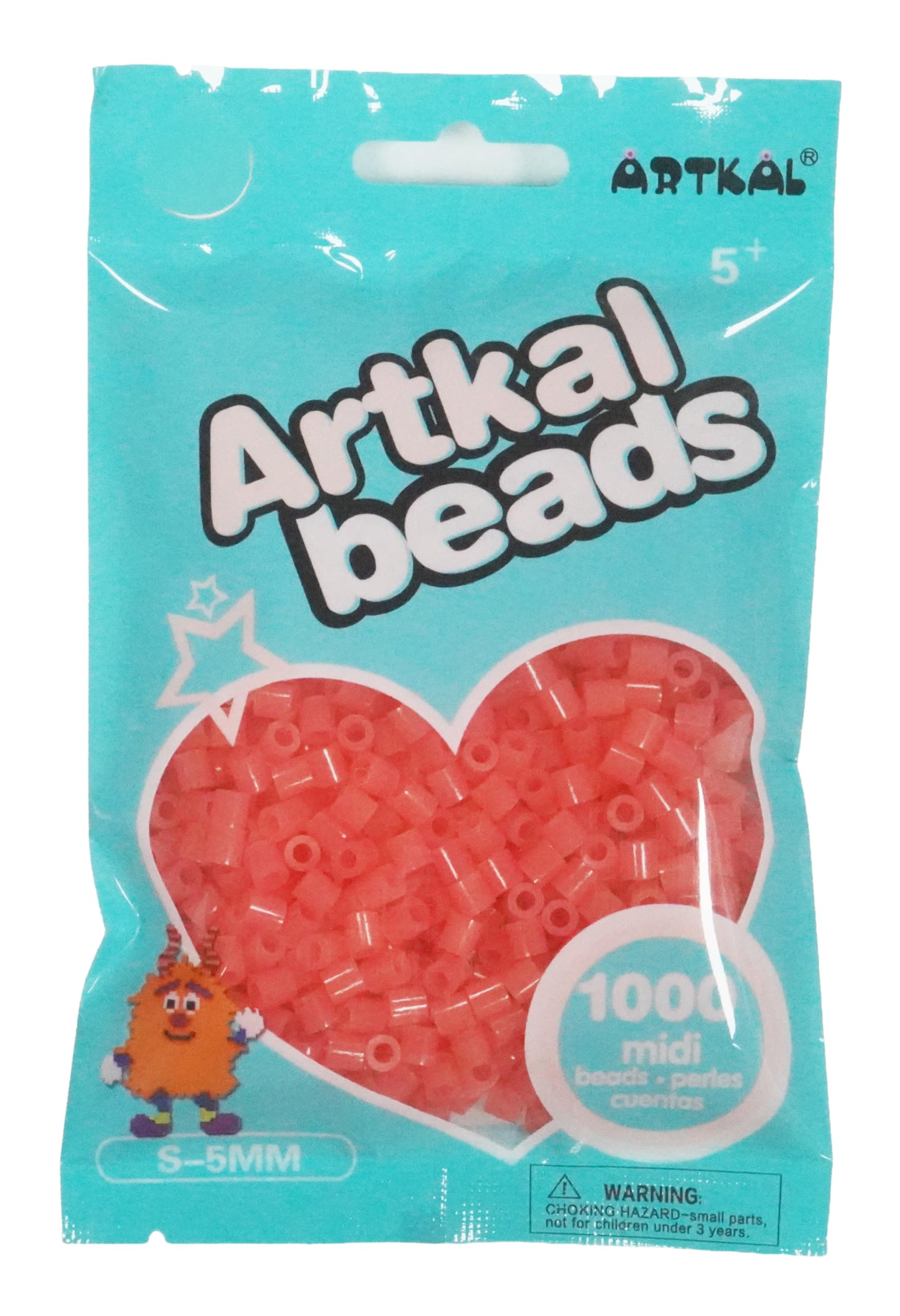 Mouldmaster Glow In The Dark Red Artkal 5Mm Midi Fuse Beads 1000 Beads
