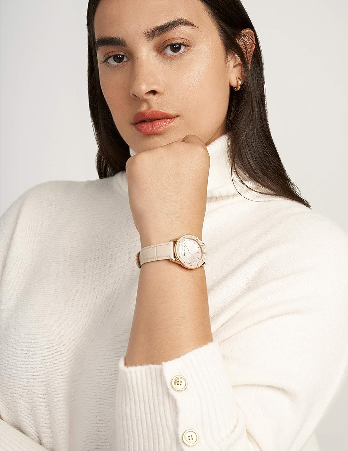 ساعت مچی زنانه آن کلاین مدل AK/3734RGBH با بند چرمی