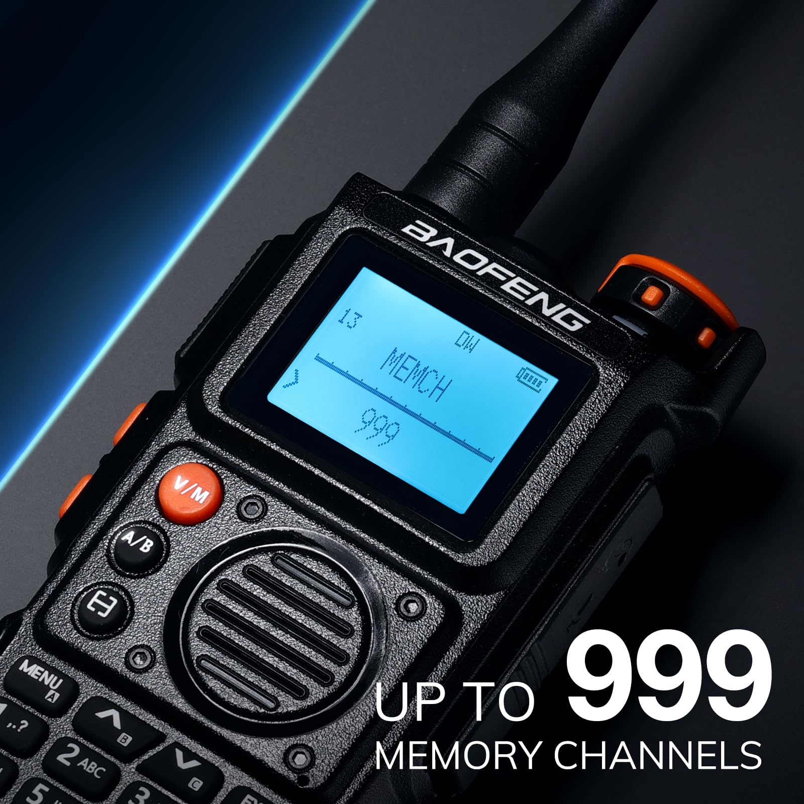 BAOFENG K6 tribanda Walkie Talkie, Radio Amateur 6 W, Multibanda UHF/VHF/FM/Air, batería de 2600 mAh Carga USB-C, Cable de programación, 999 Canales, Copia de frecuencia inalámbrica